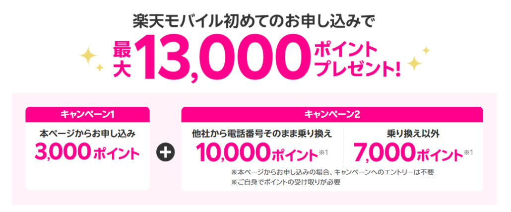 初めての申込みならだれでも3,000ポイント増額