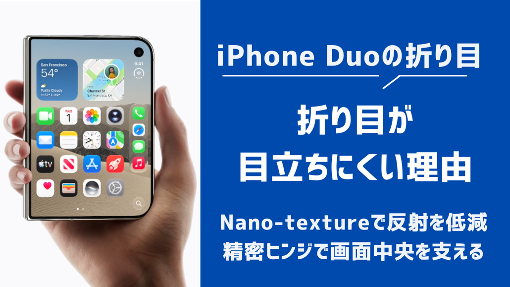 iPhone Duo 折り目が目立ちにくい理由